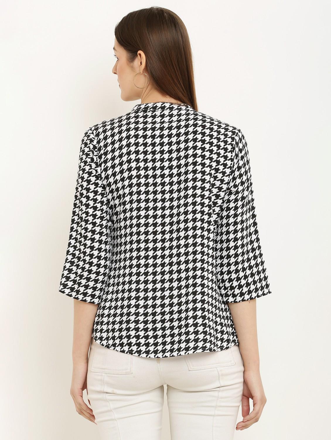black viscose printed top - 21037467 - Standard Image - 3
