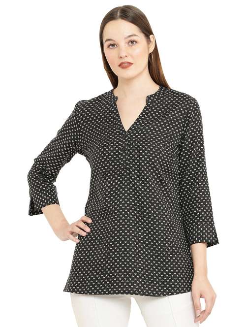 women printed viscose top - 21037479 -  Standard Image - 0