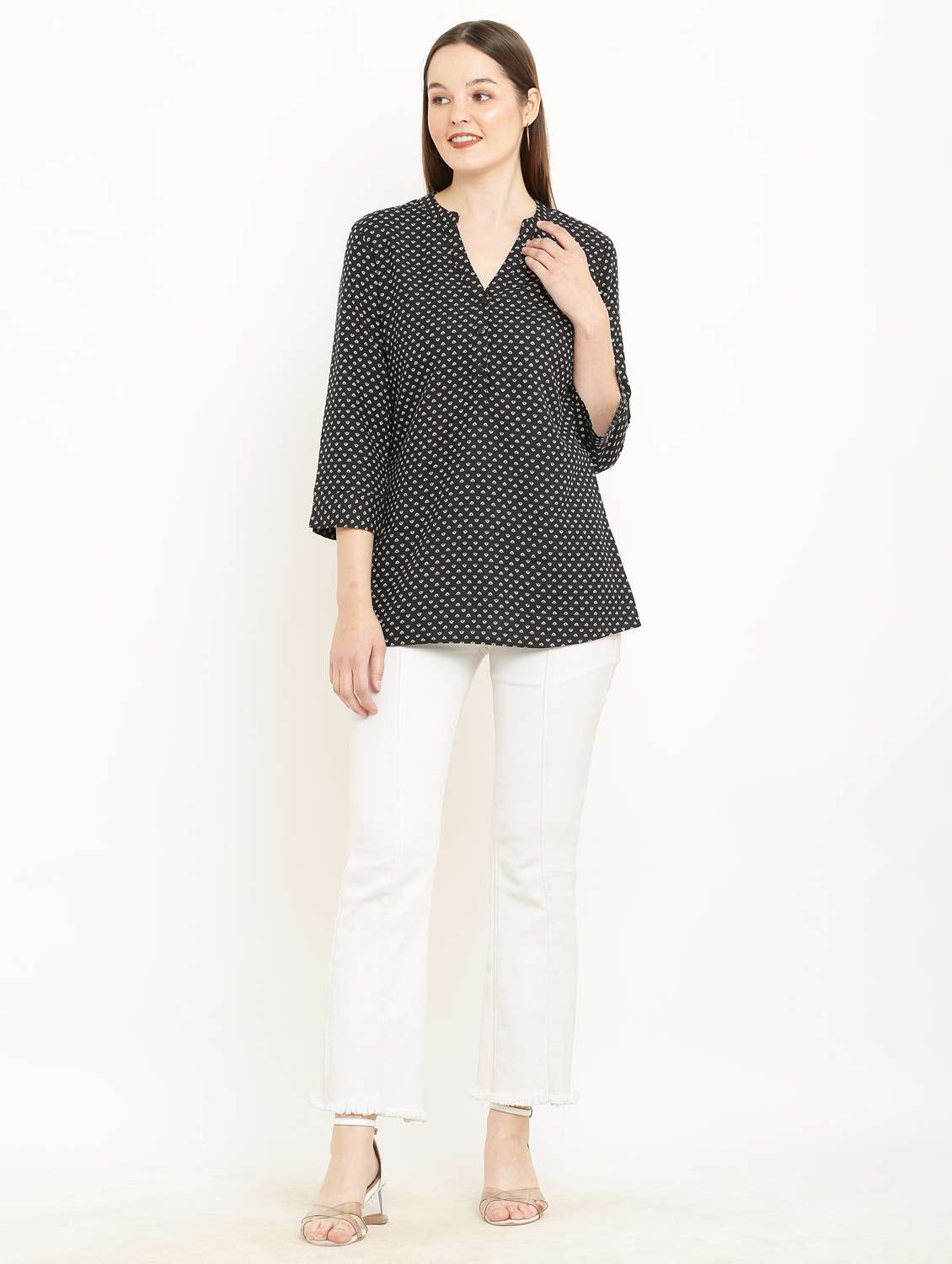 women printed viscose top - 21037479 - Standard Image - 5