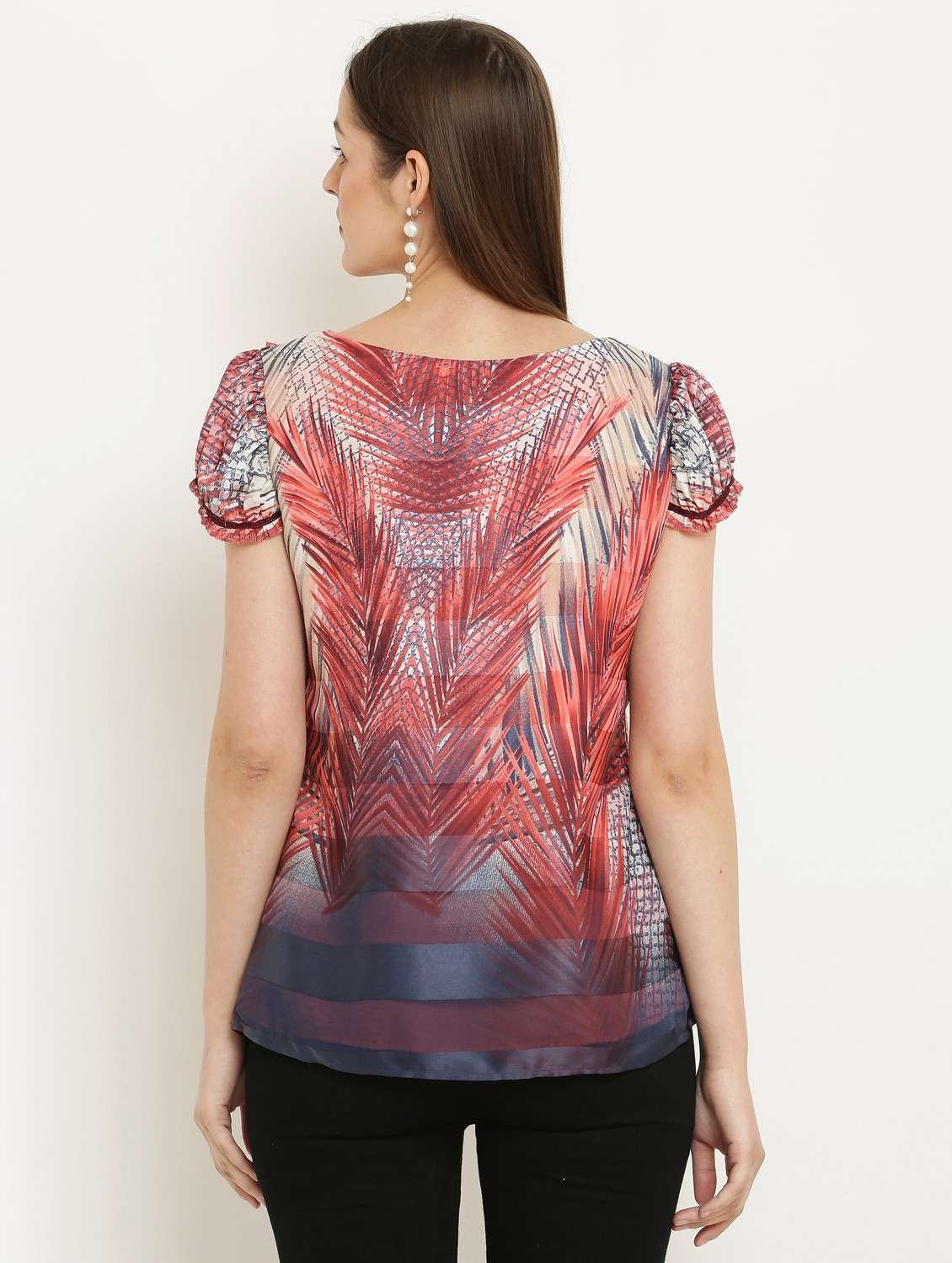 multicolored silk blend abstract print top - 21037490 - Standard Image - 3