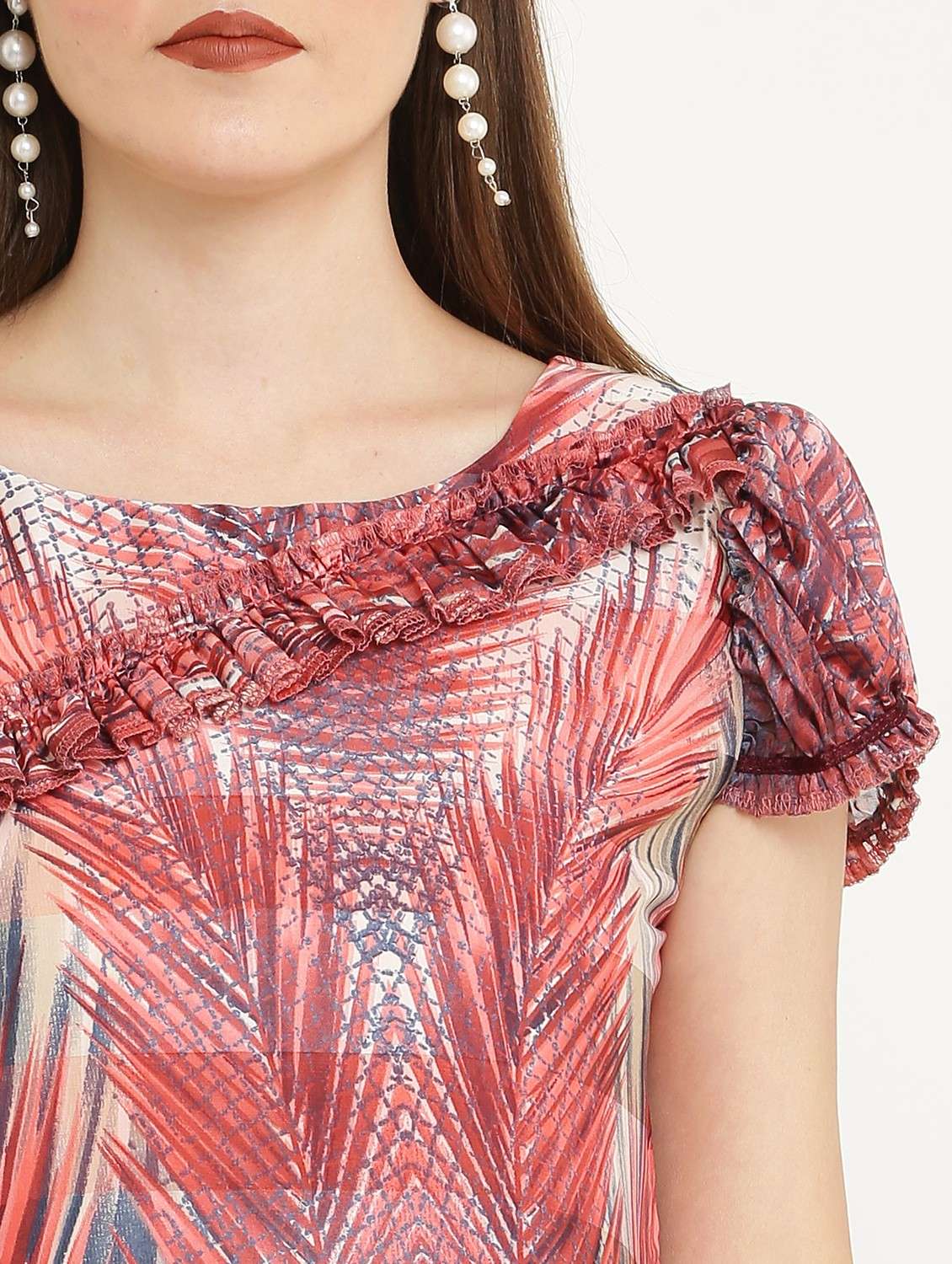 multicolored silk blend abstract print top - 21037490 - Standard Image - 5