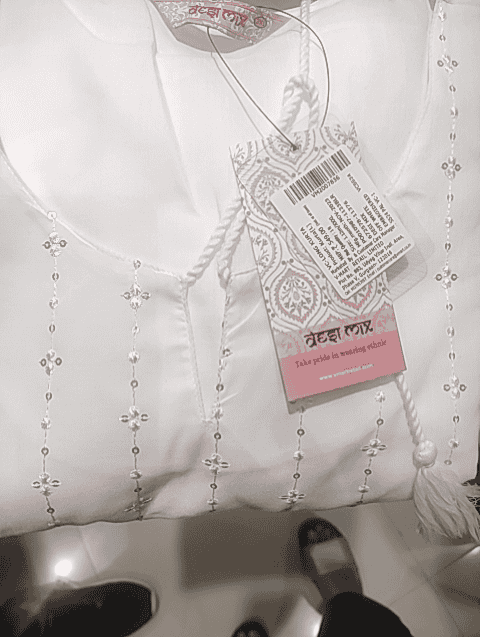 off white poly cotton kurta - 21043445 - Standard Image - 0