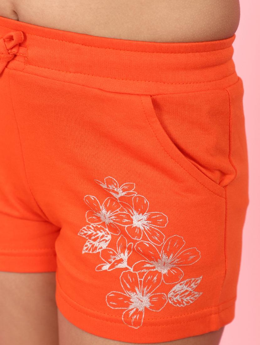 orange printed cotton shorts - 21043472 - Standard Image - 5