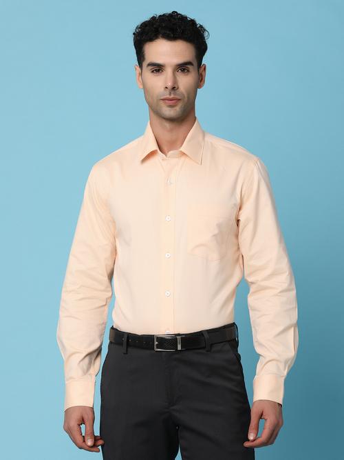 orange poly cotton formal shirt - 21043488 - Standard Image - 0