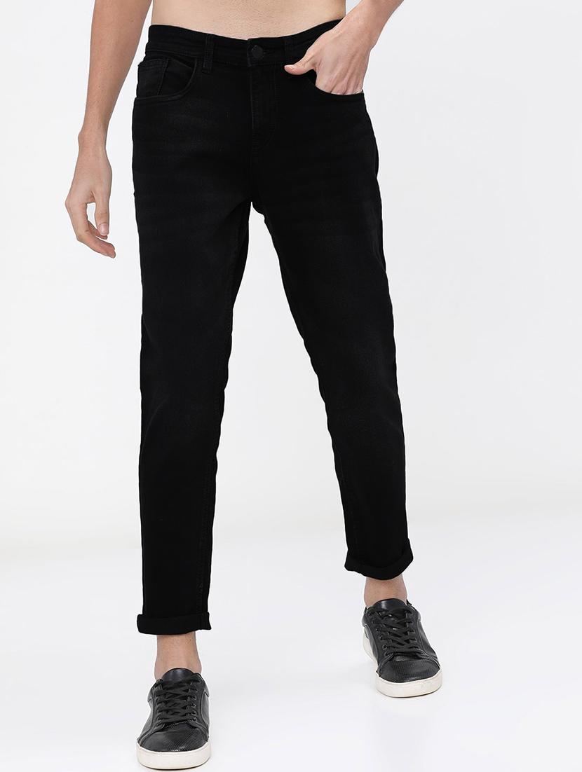 men black mid rise plain jeans - 21043846 - Zoom Image - 0