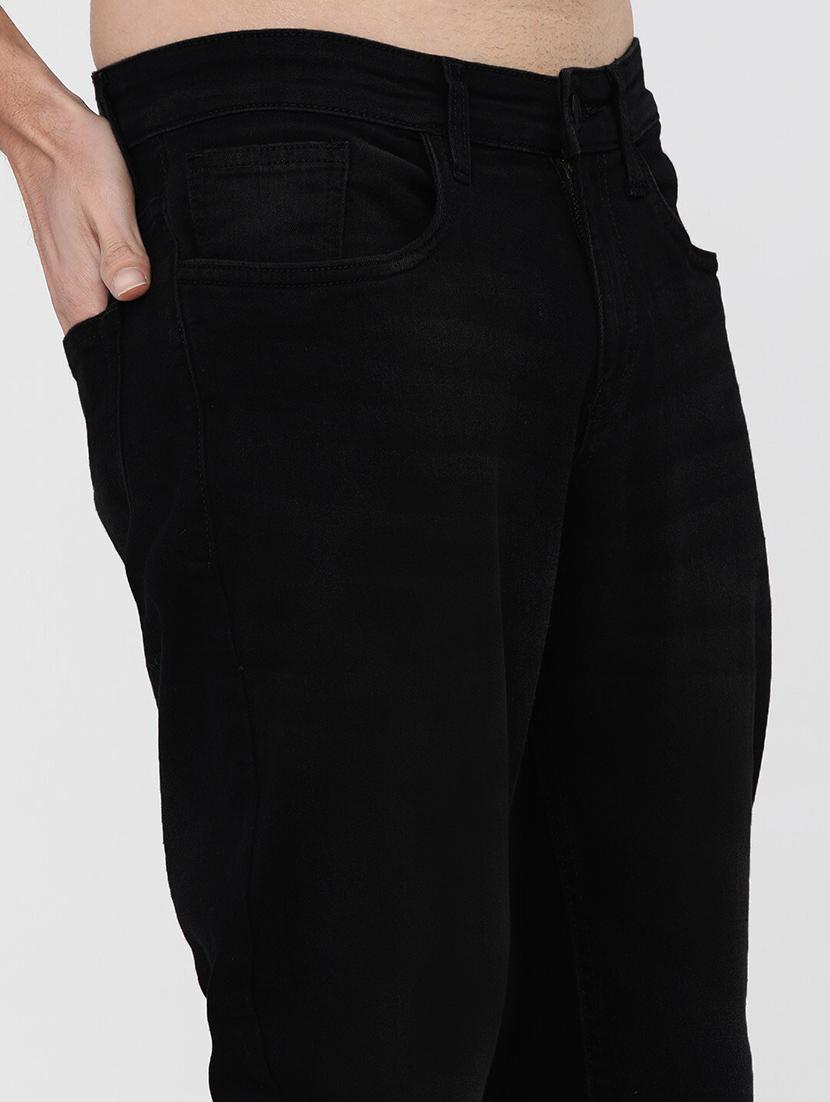 men black mid rise plain jeans - 21043846 - Standard Image - 5