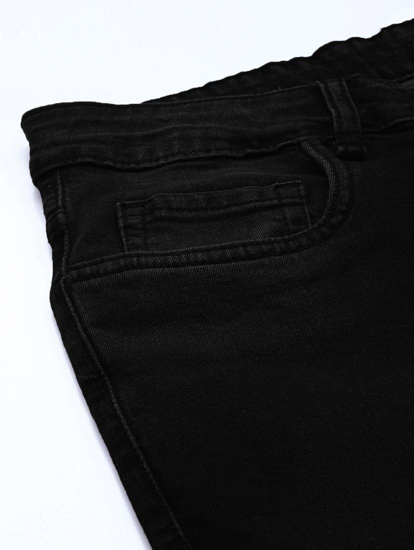 men black mid rise plain jeans - 21043851 - Standard Image - 5
