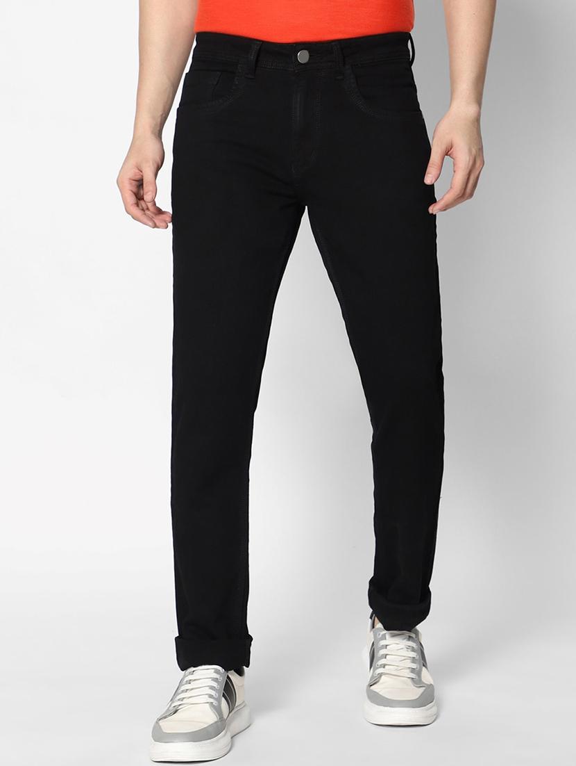 men black mid rise plain jeans - 21043884 -  Zoom Image - 0