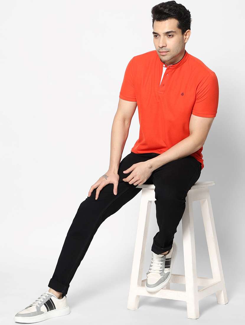 men black mid rise plain jeans - 21043884 - Standard Image - 3