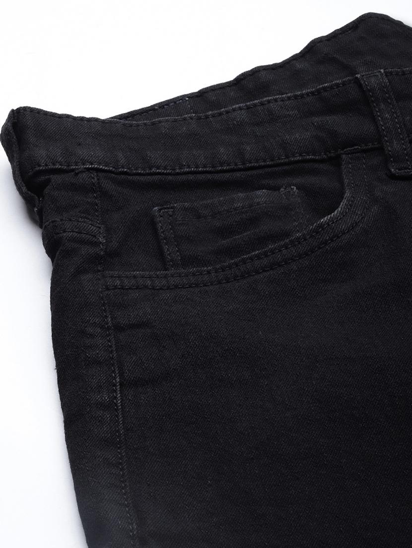 men black mid rise plain jeans - 21043896 - Standard Image - 5