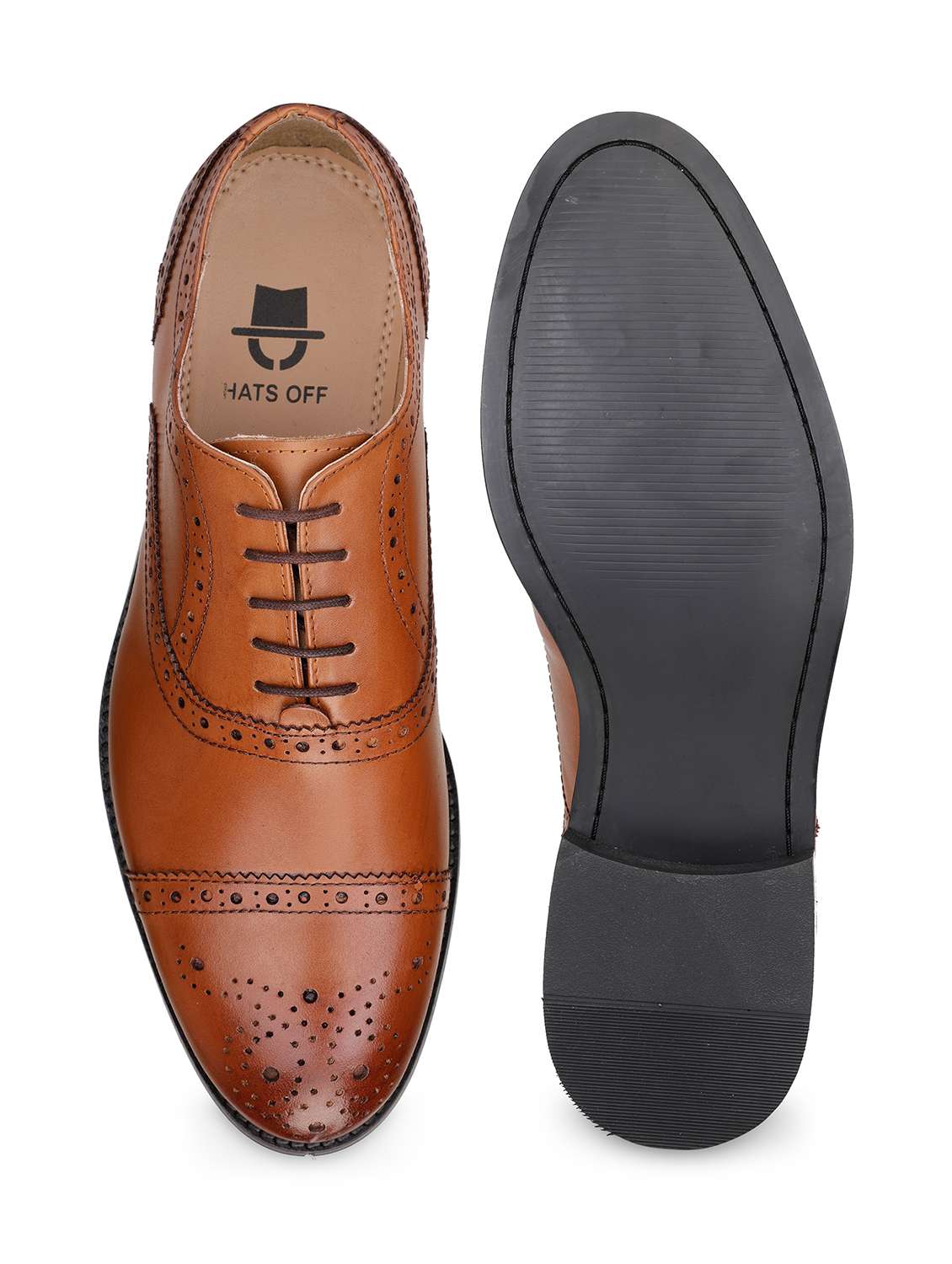 men solid lace up brogues - 21047968 -  Standard Image - 3