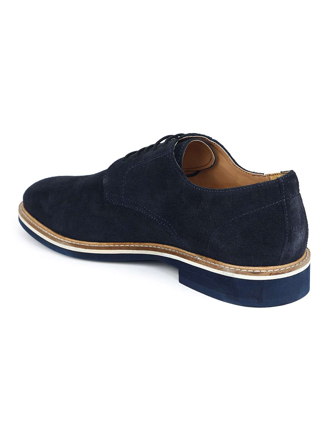 men navy blue solid casual shoes - 21047974 -  Standard Image - 3