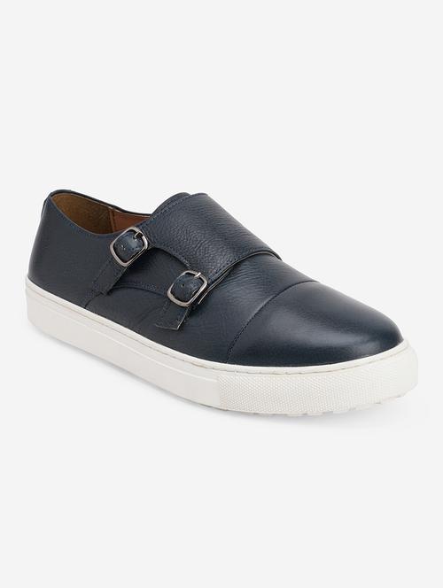men navy blue solid casual shoes - 21047979 - Standard Image - 0