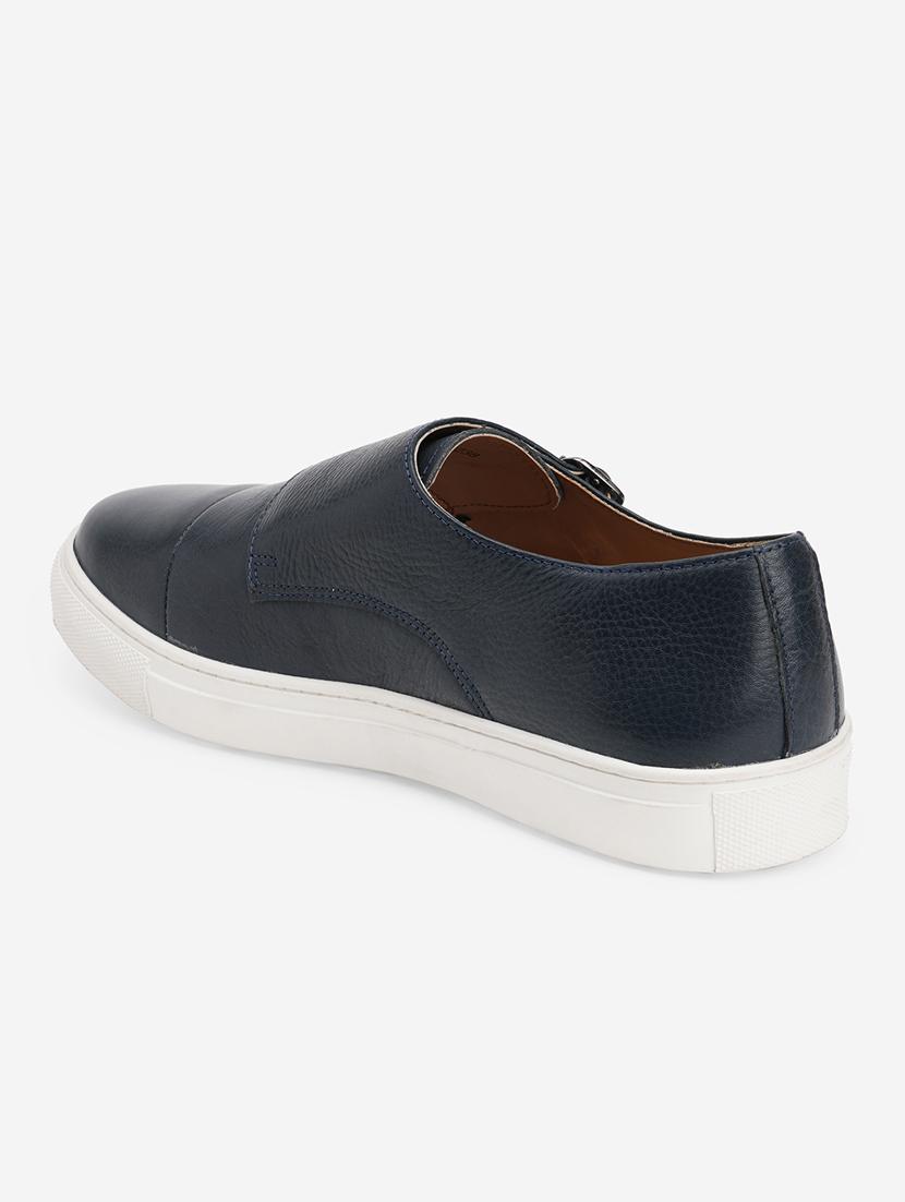 men navy blue solid casual shoes - 21047979 - Standard Image - 3