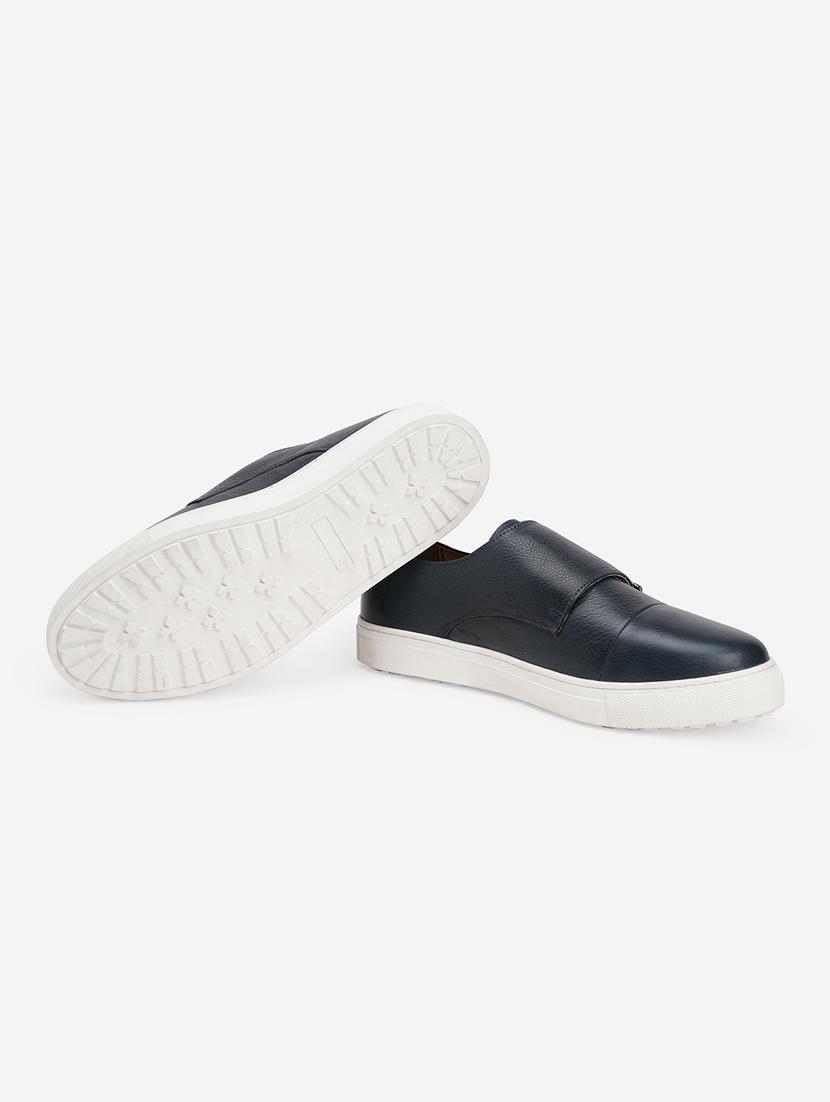 men navy blue solid casual shoes - 21047979 - Standard Image - 5