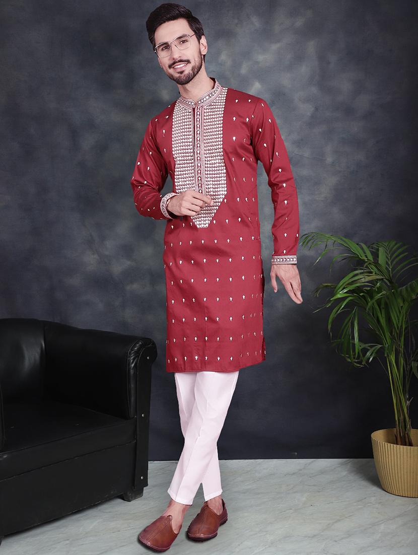 men embroidered kurta pyjama ethnic wear set - 21048091 - Zoom Image - 0