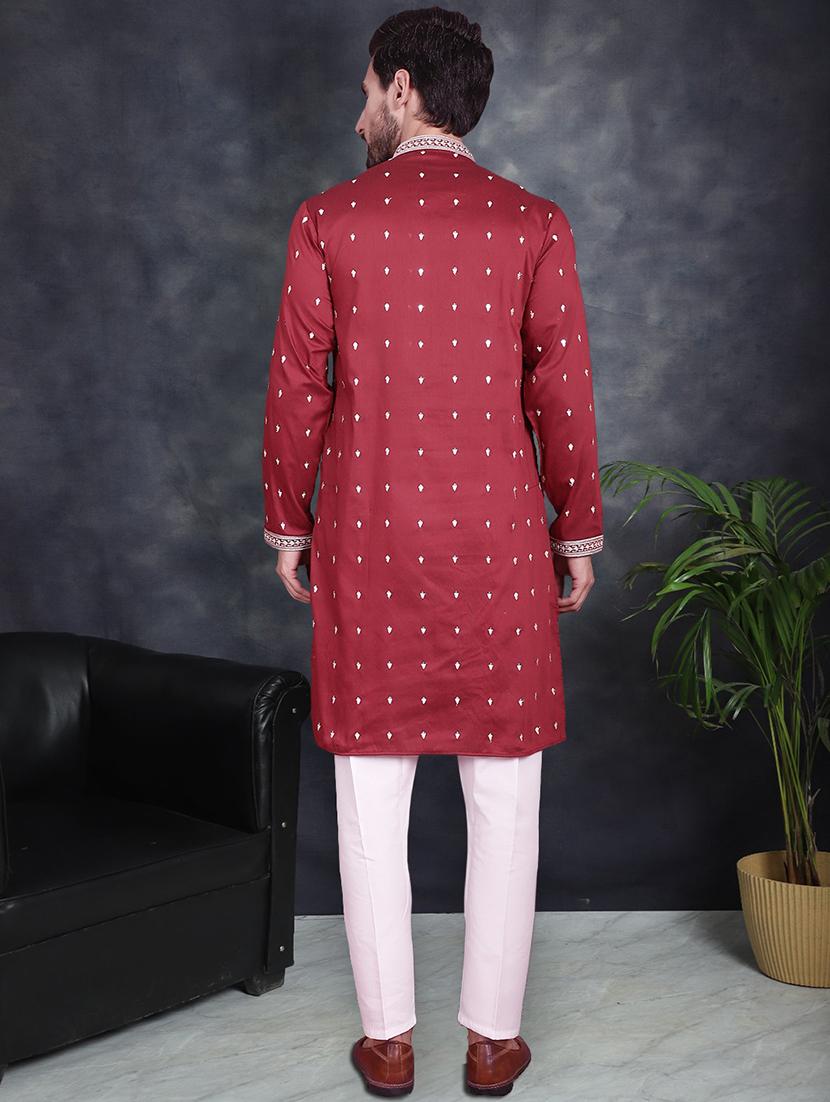 men embroidered kurta pyjama ethnic wear set - 21048091 - Standard Image - 3