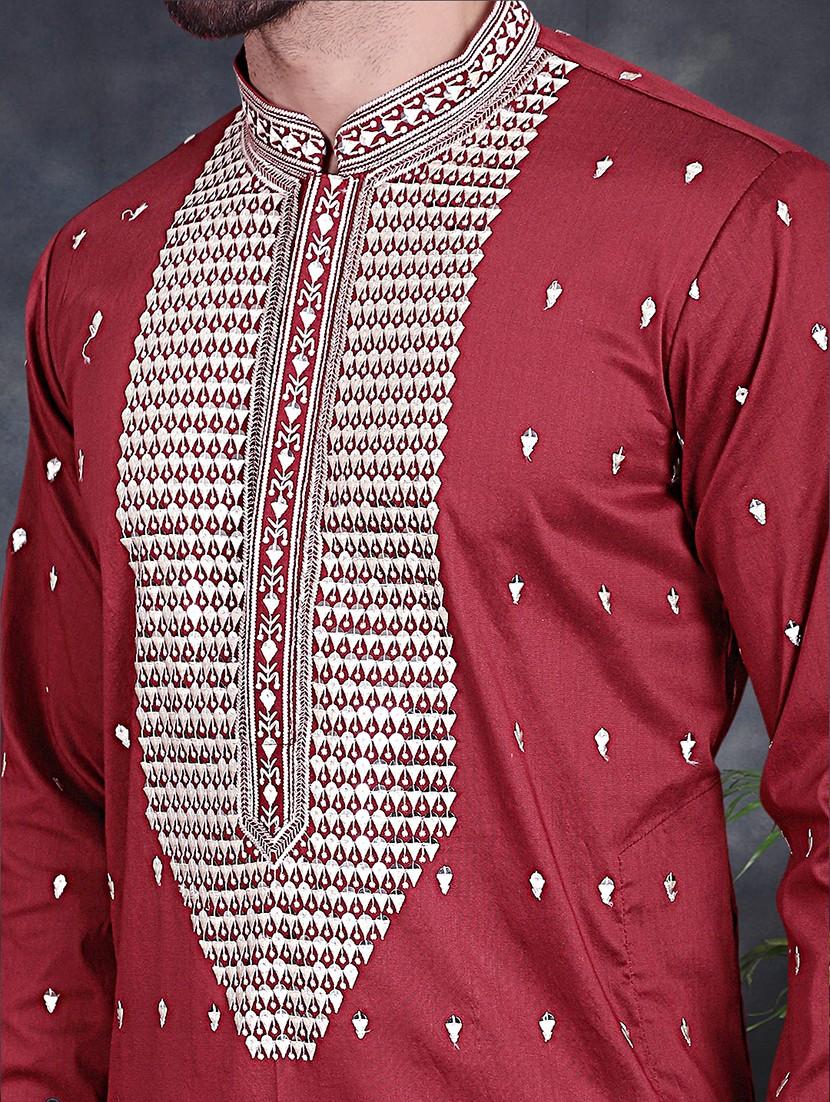 men embroidered kurta pyjama ethnic wear set - 21048091 - Standard Image - 5