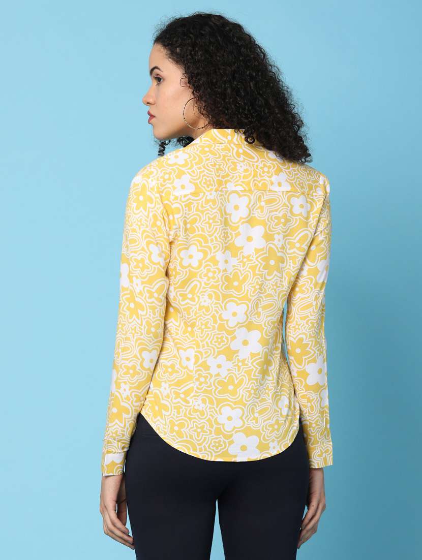 women floral printed collared long sleeves shirt - 21049404 -  Standard Image - 3