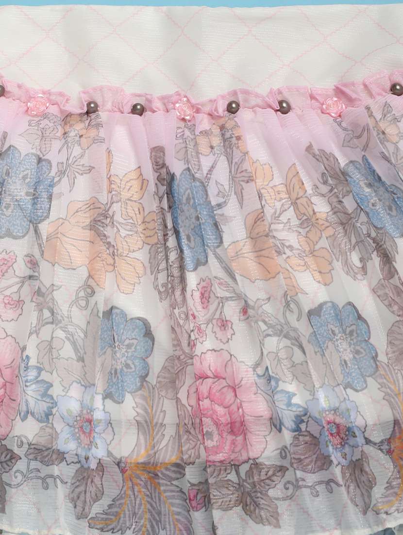 white printed cotton skirt & top set - 21049491 -  Standard Image - 3