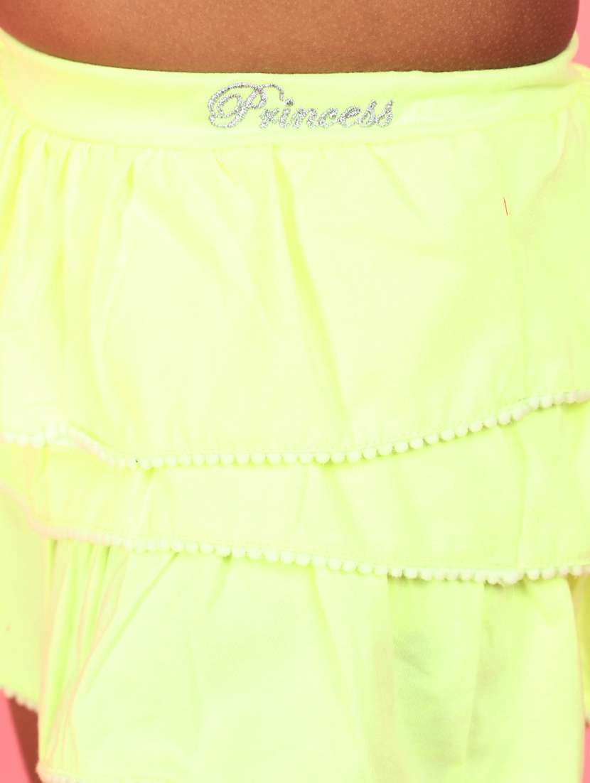 green cotton layered skirt - 21049531 -  Standard Image - 5