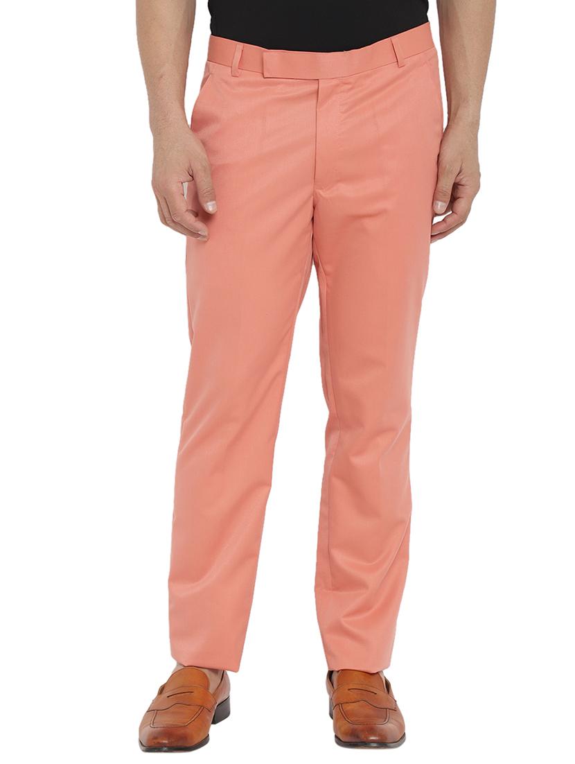 men mid rise solid flat front trousers formal trouser - 21049962 -  Zoom Image - 0