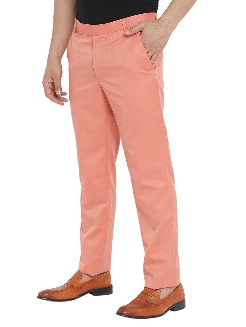 men mid rise solid flat front trousers formal trouser - 21049962 - Standard Image - 3