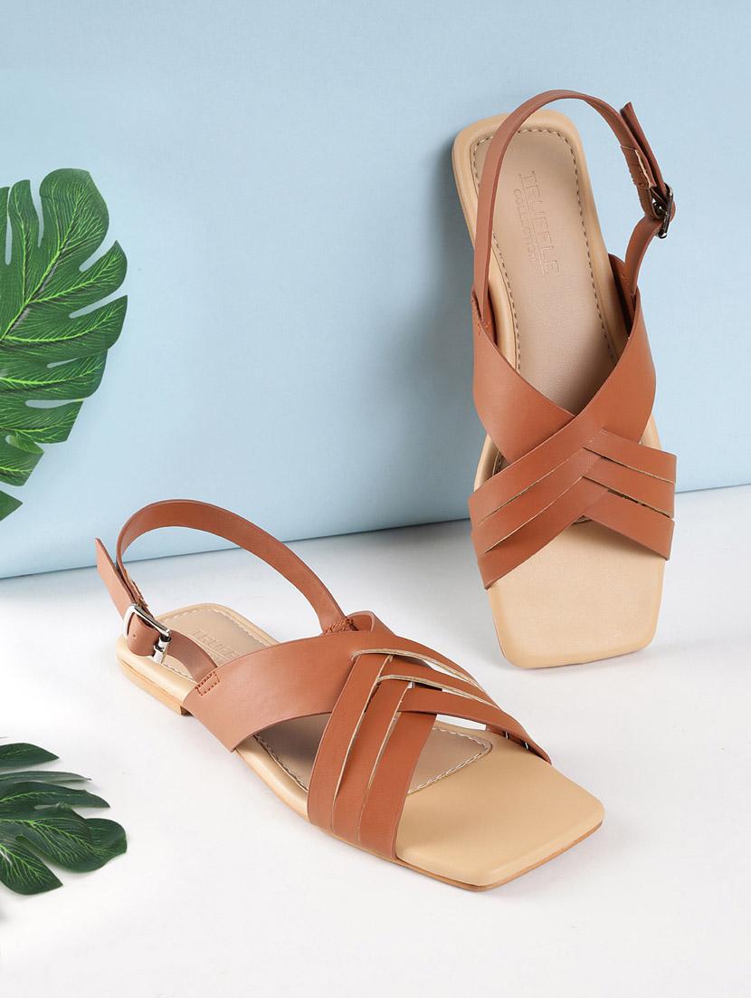 women solid back strap sandal