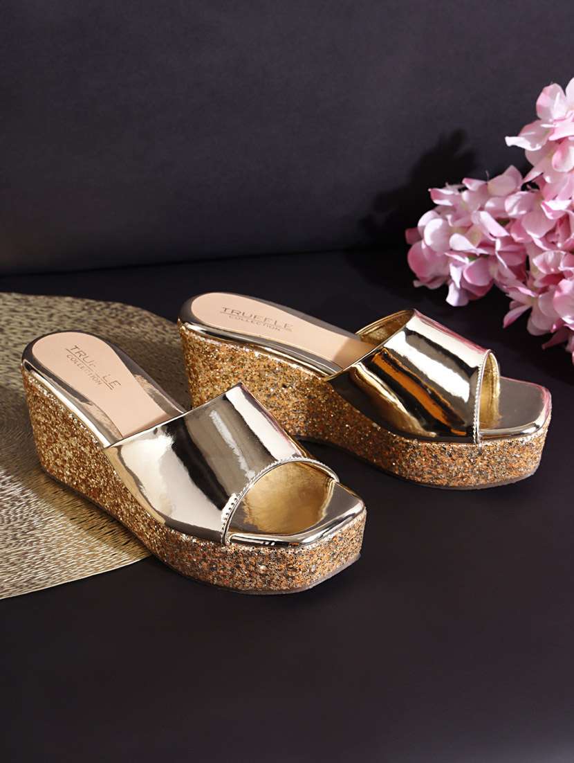 pewter patent slip-on wedges - 21049996 -  Zoom Image - 0