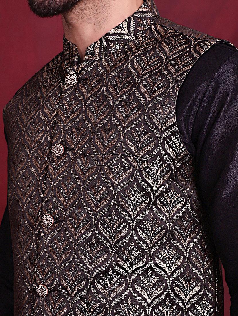 men embroidered kurta pyjama with jacket - 21050031 - Standard Image - 5