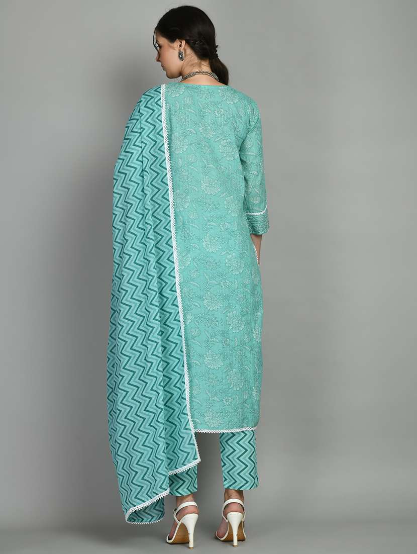 women three quarter sleeve suit set - 21050247 -  Standard Image - 3