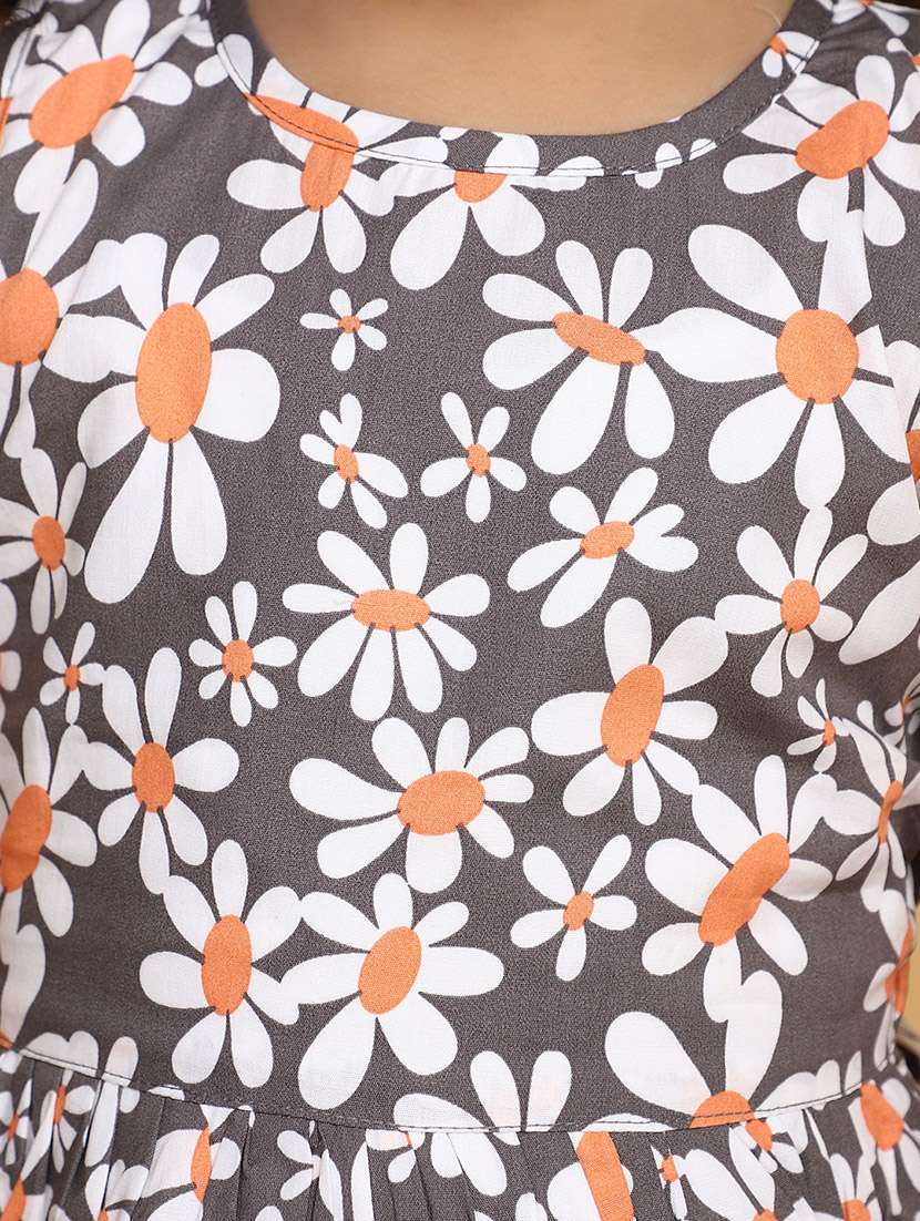 grey floral printed frock - 21050777 -  Standard Image - 3