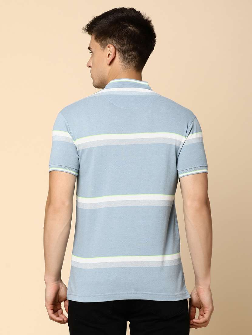 sky blue poly cotton pique tshirt - 21050954 -  Standard Image - 3
