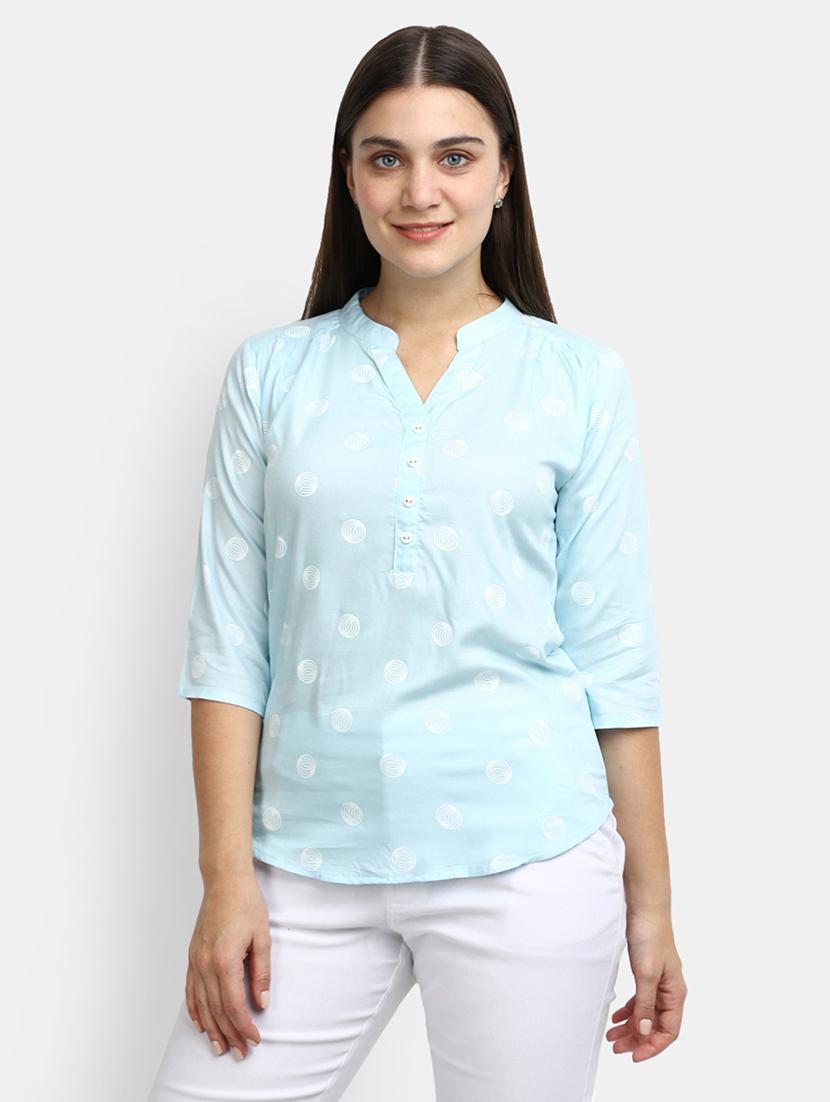 light blue rayon regular top - 21051432 - Zoom Image - 0