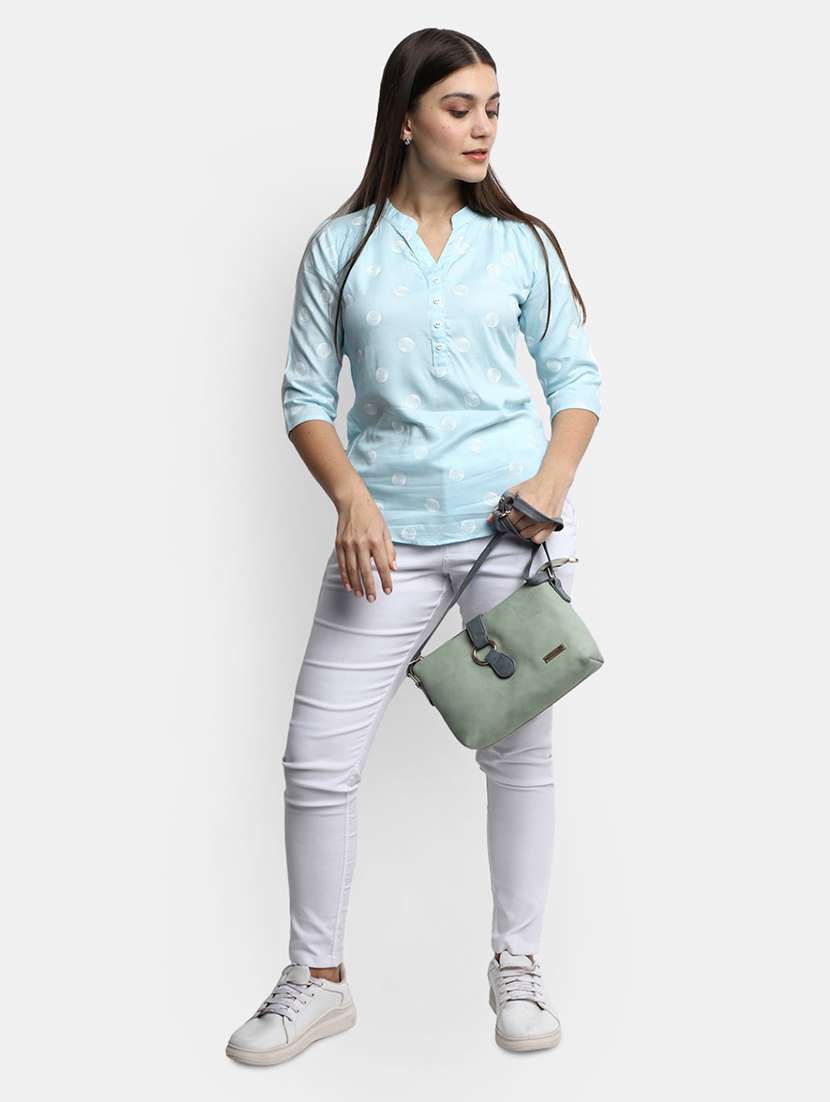 light blue rayon regular top - 21051432 - Standard Image - 3