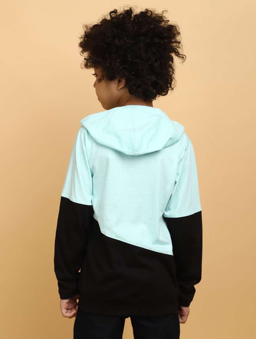 boys color block hooded cotton t-shirt - 21051515 -  Standard Image - 3