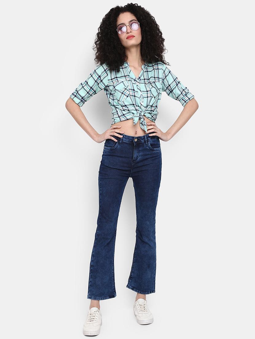 sea green checked regular top - 21051733 - Standard Image - 3