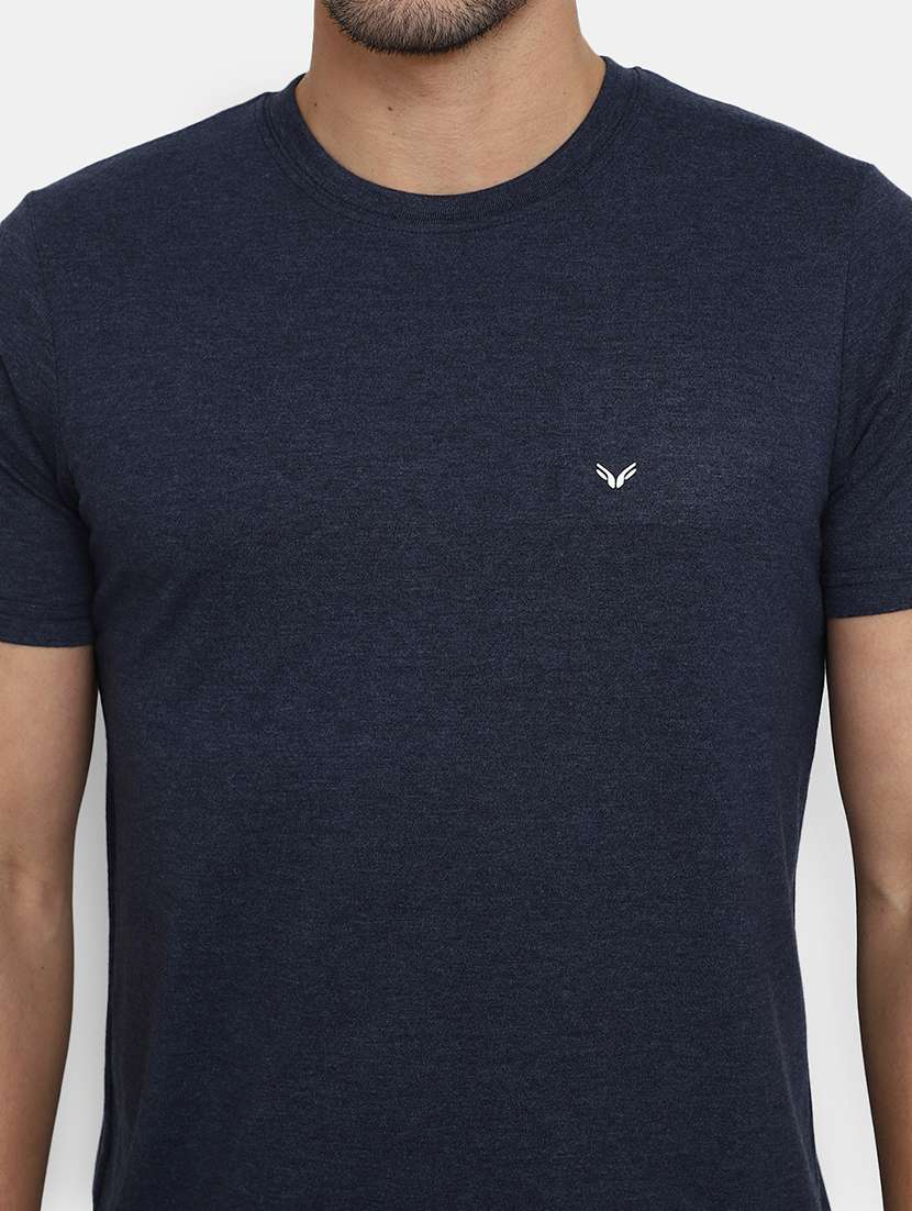 blue melange cotton single jersey tshirt - 21051754 -  Standard Image - 5