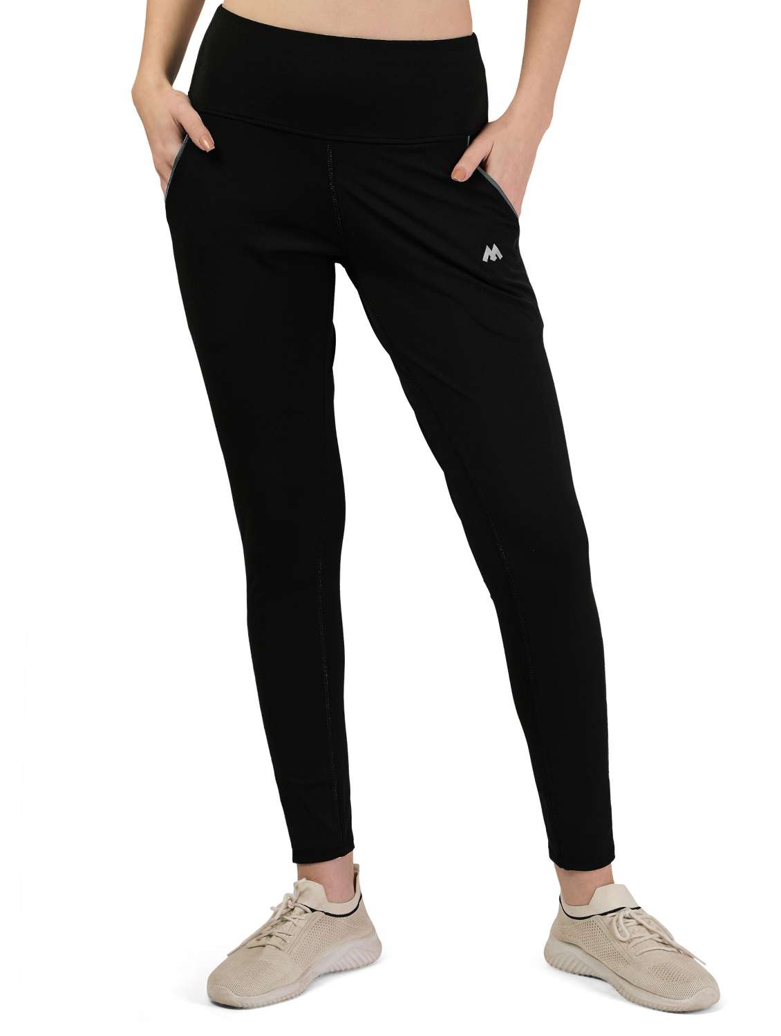 solid high rise slim fit yoga jeggings - 21051832 - Zoom Image - 0