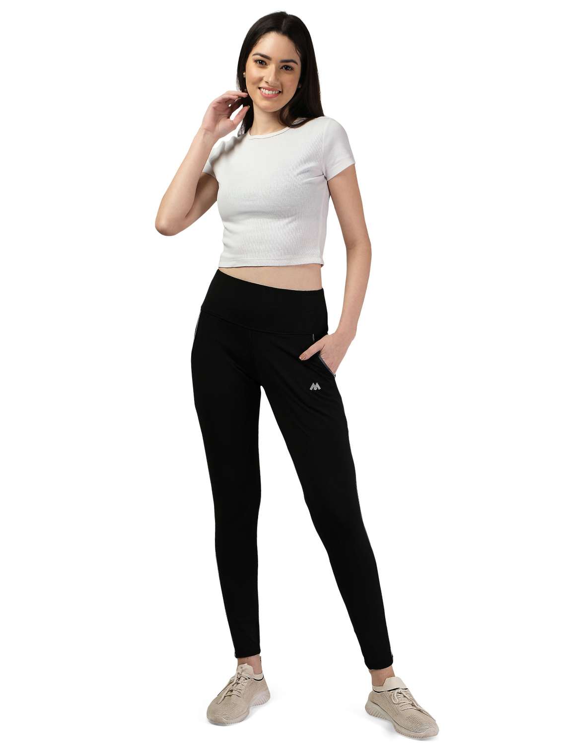 solid high rise slim fit yoga jeggings - 21051832 - Standard Image - 5