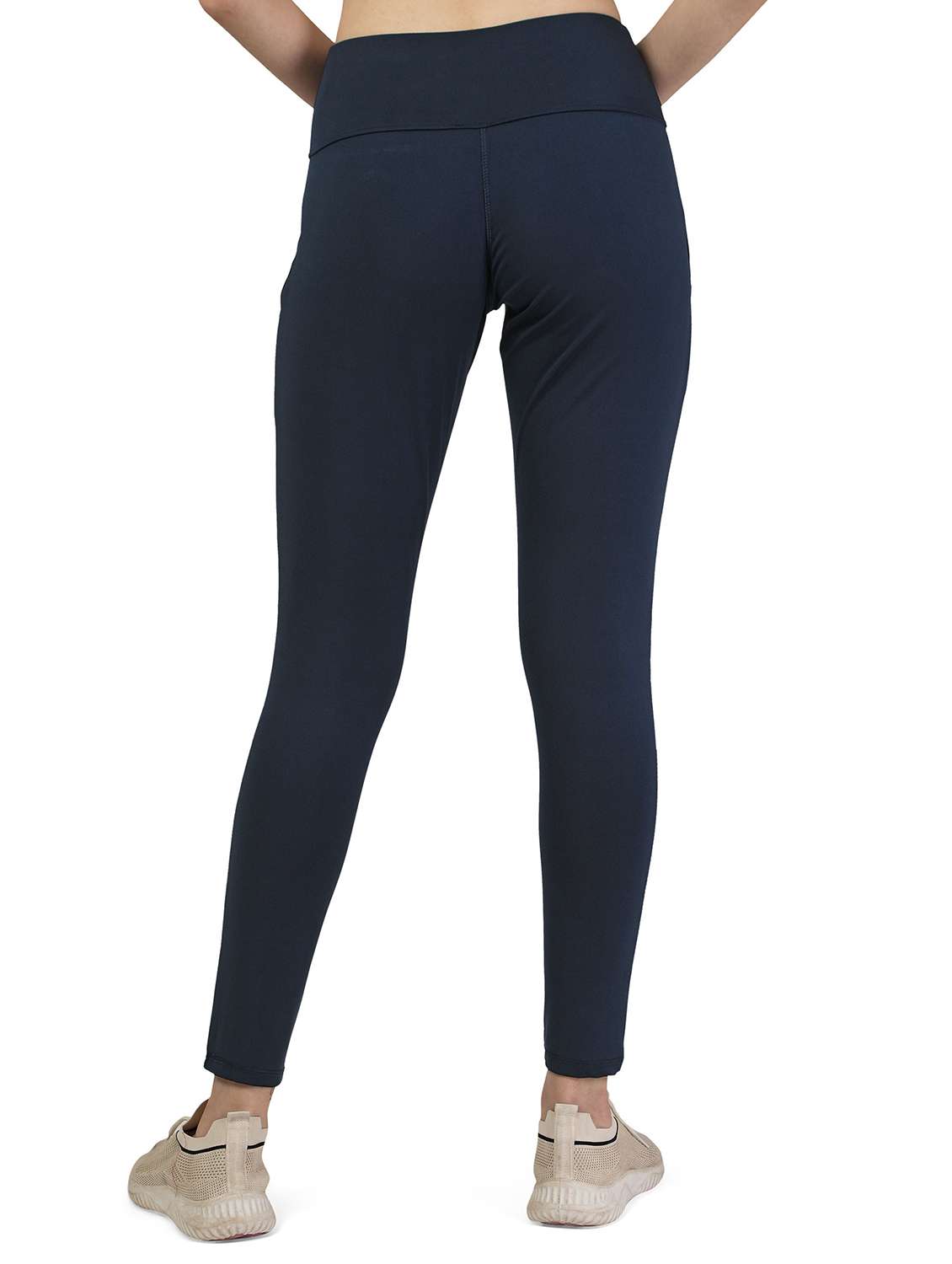 women solid high rise slim fit yoga pant - 21051834 - Standard Image - 3