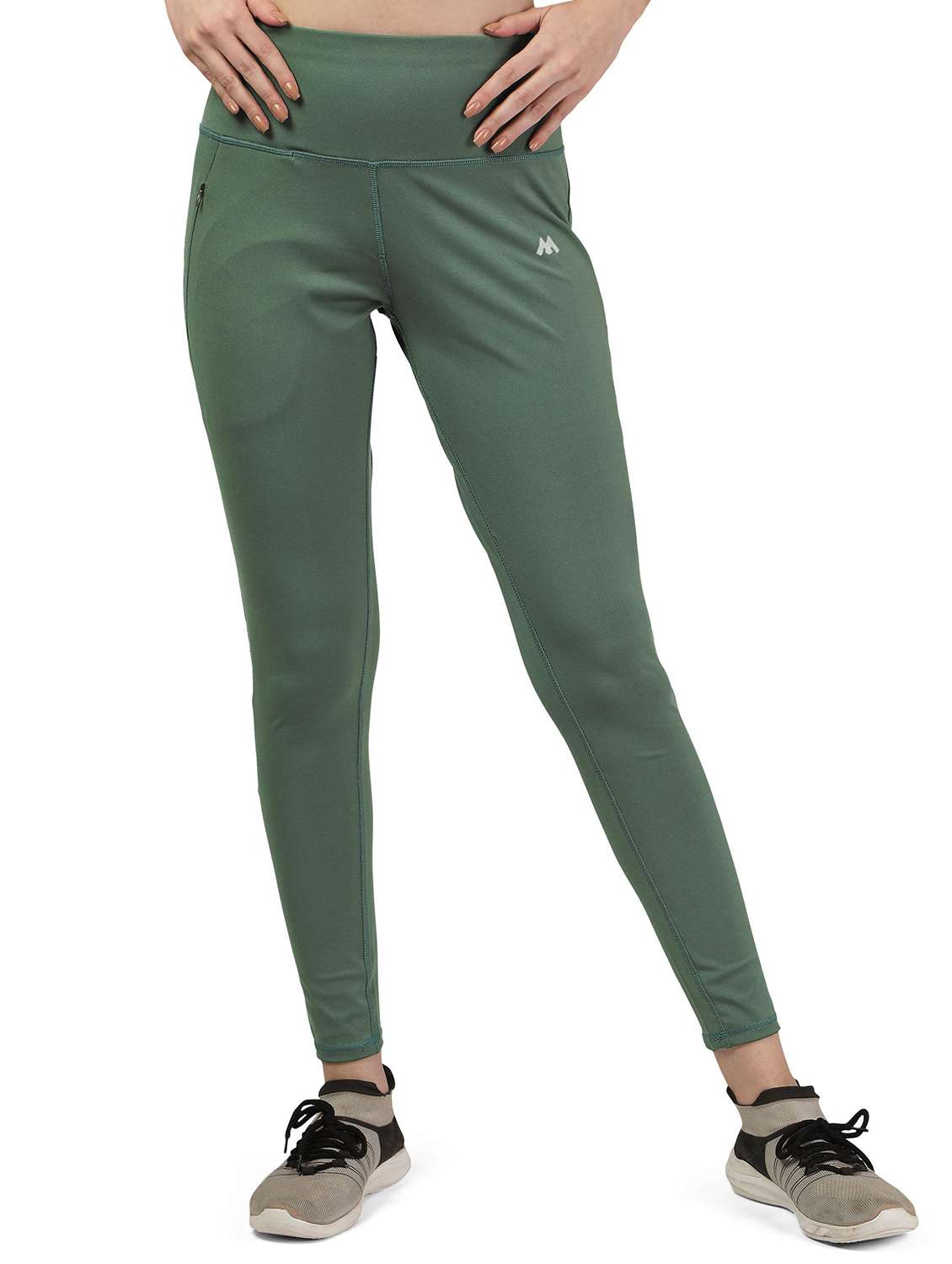 women solid high rise slim fit yoga pant - 21051839 -  Zoom Image - 0