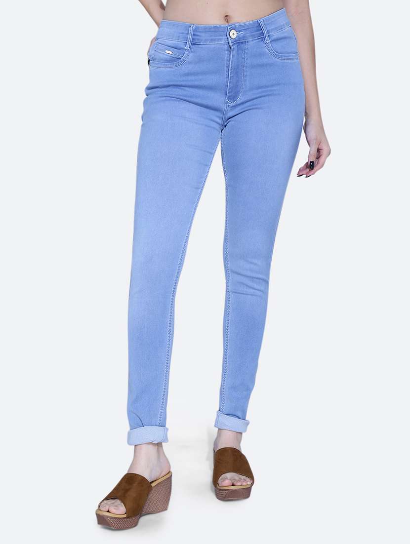 women mid rise plain jean