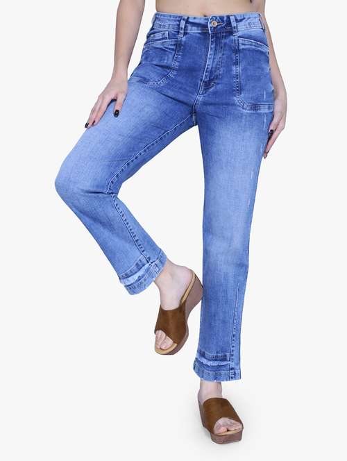 women high rise plain jean - 21052070 - Standard Image - 0