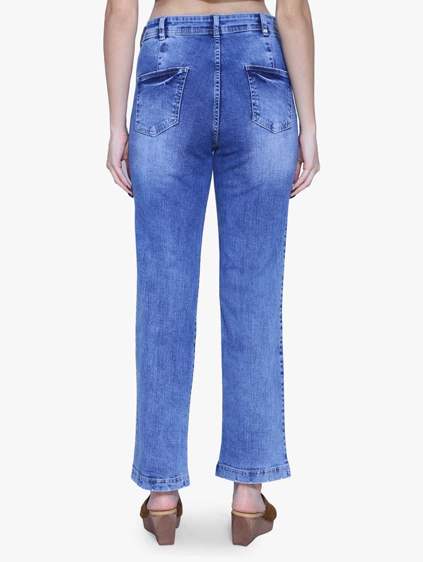 women high rise plain jean - 21052070 - Standard Image - 3