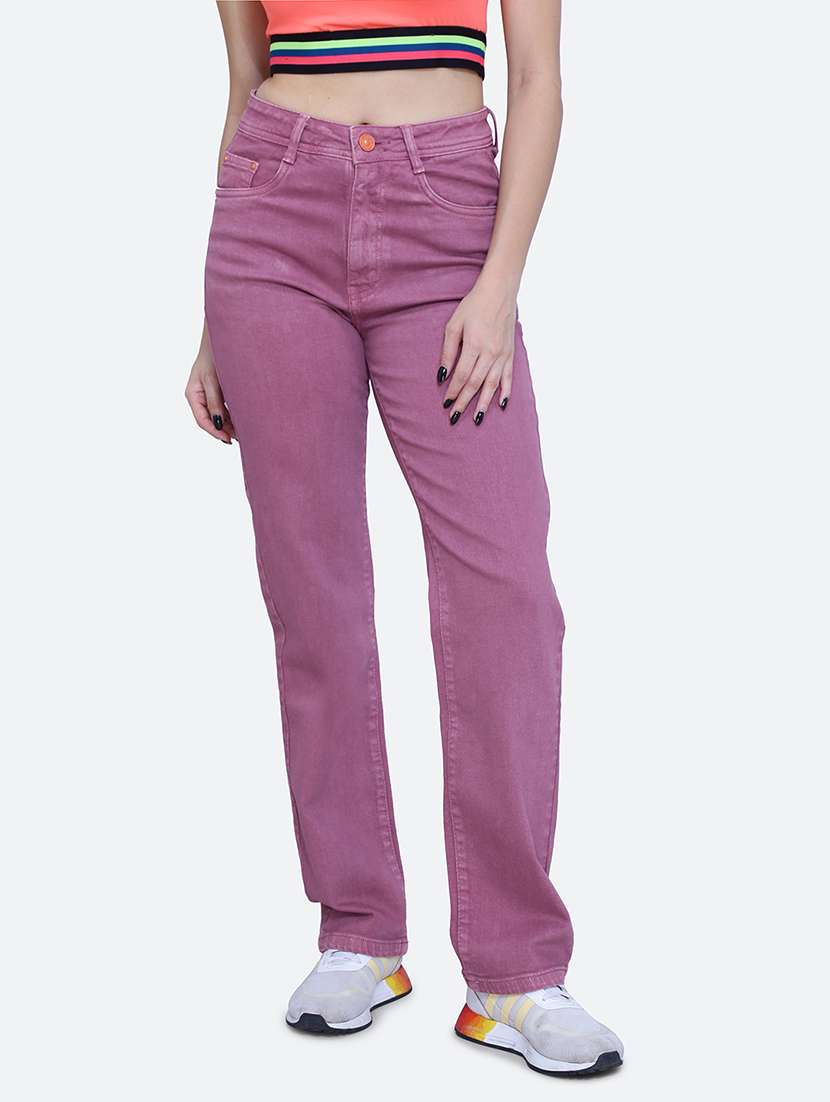 women high rise plain jean