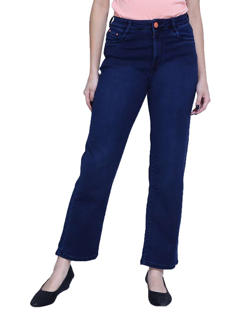 women high rise plain jean