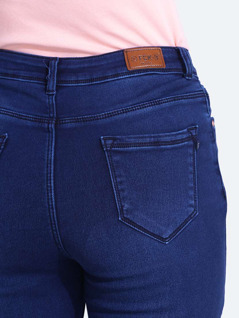 women high rise plain jean - 21052134 -  Standard Image - 5