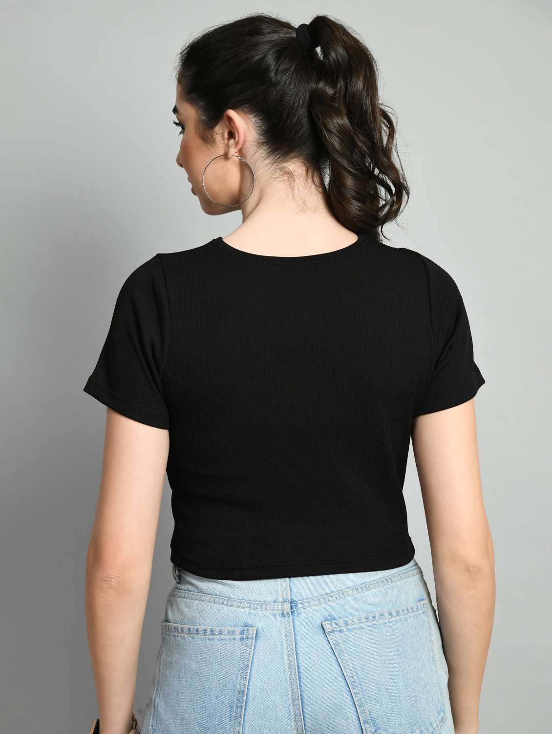 women black solids short sleeves top - 21052454 - Standard Image - 3
