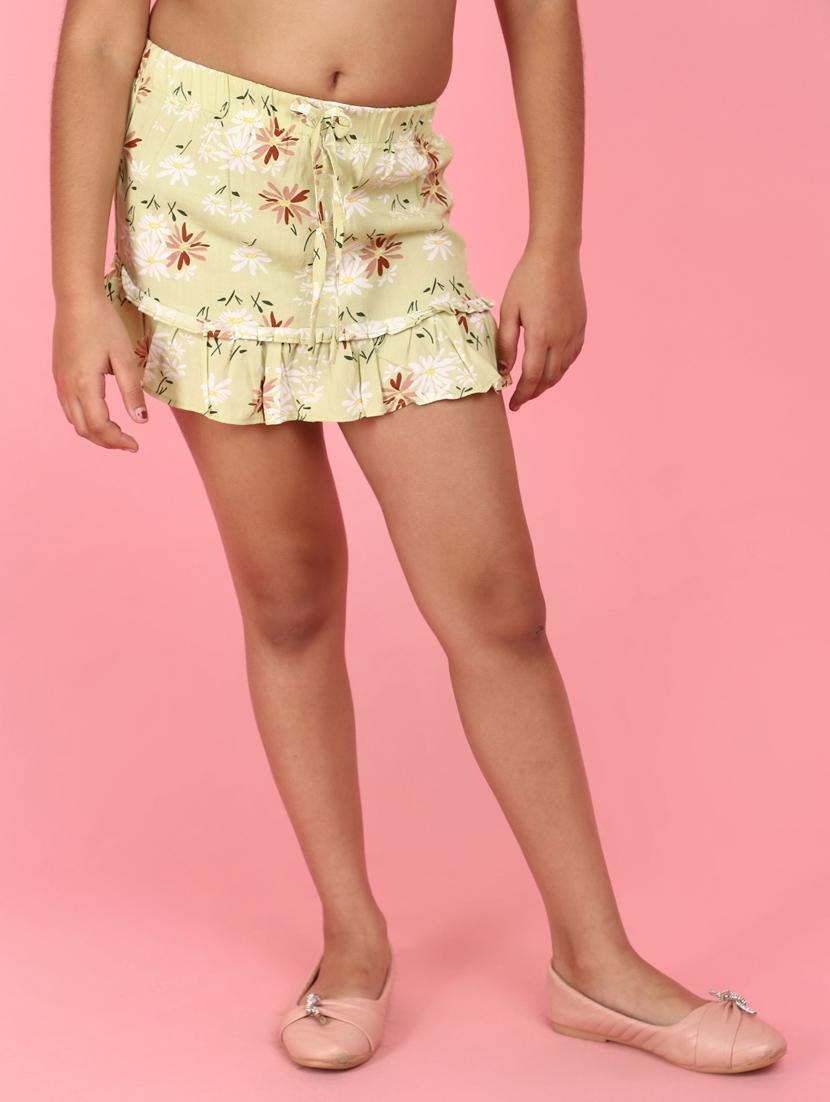 green rayon casual  skirt - 21053703 -  Zoom Image - 0
